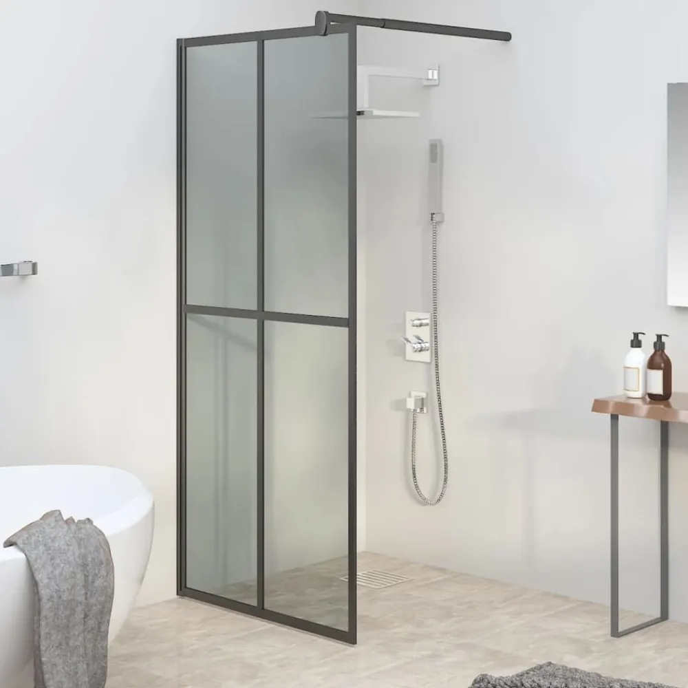 Inloopdouchescherm 80x195 cm donker gehard glas>vidaXL Discount
