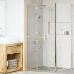 Sanitair & Loodgietersbenodigdheden*vidaXL Inloopdouchewand Goud 70 x 6,5 x 190 cm Gouden frame/helder glas