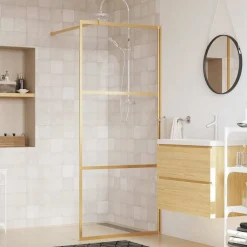 Inloopdouchewand transparant 80x195 cm ESG-glas kleurig>vidaXL