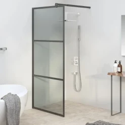 Sanitair & Loodgietersbenodigdheden*vidaXL Inloopdouchewand 80x195 cm donker ESG-glas Zwart