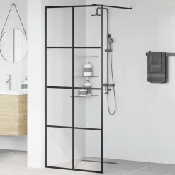 Sanitair & Loodgietersbenodigdheden*vidaXL Inloopdouchewand 80x195 cm ESG-glas transparant en Zwart