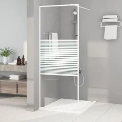 Sanitair & Loodgietersbenodigdheden*vidaXL Inloopdouchewand 80x195 cm transparant ESG-glas Wit