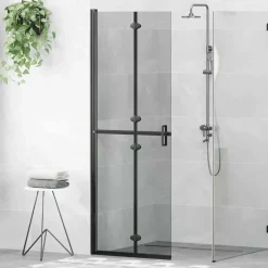 Sanitair & Loodgietersbenodigdheden*vidaXL Inloopdouchewand Zwart 70 x 6,5 x 190 cm Zwart frame/donker doorzichtig glas