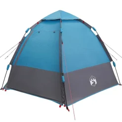 Buitensport*vidaXL Instant tent met regenhoes voor 4 personen met snelle release Blauw