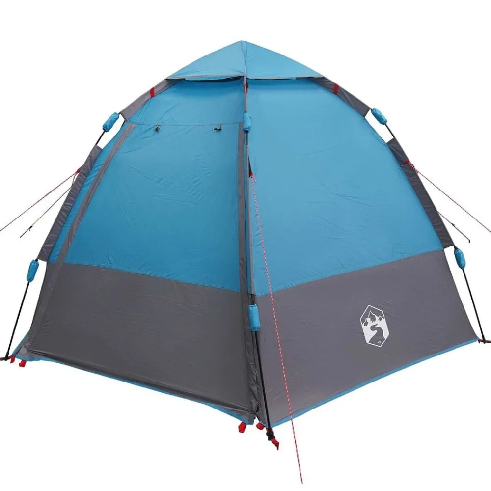 Buitensport*vidaXL Instant tent met regenhoes voor 4 personen met snelle release Blauw