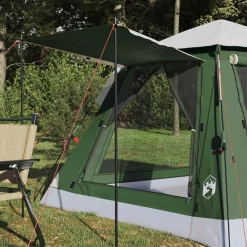 Buitensport*vidaXL Instant Tent met Regenfly voor 3 Personen met Snelle Bevrijding Groen