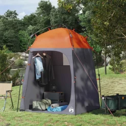 Buitensport*vidaXL Instant Tent 2-Person Quick-Release met dak Grijs en oranje