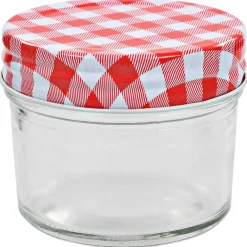 Jampotten met wit met rode deksels 24 st 110 ml glas><noscript><img width=
