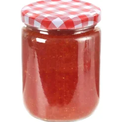 Jampotten met wit met rode deksels 48 st 230 ml glas><noscript><img width=