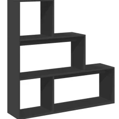 Boekenkasten & Wandplanken*vidaXL Kamerscherm / boekenkast 3-laags 123x29x123 cm hout Zwart