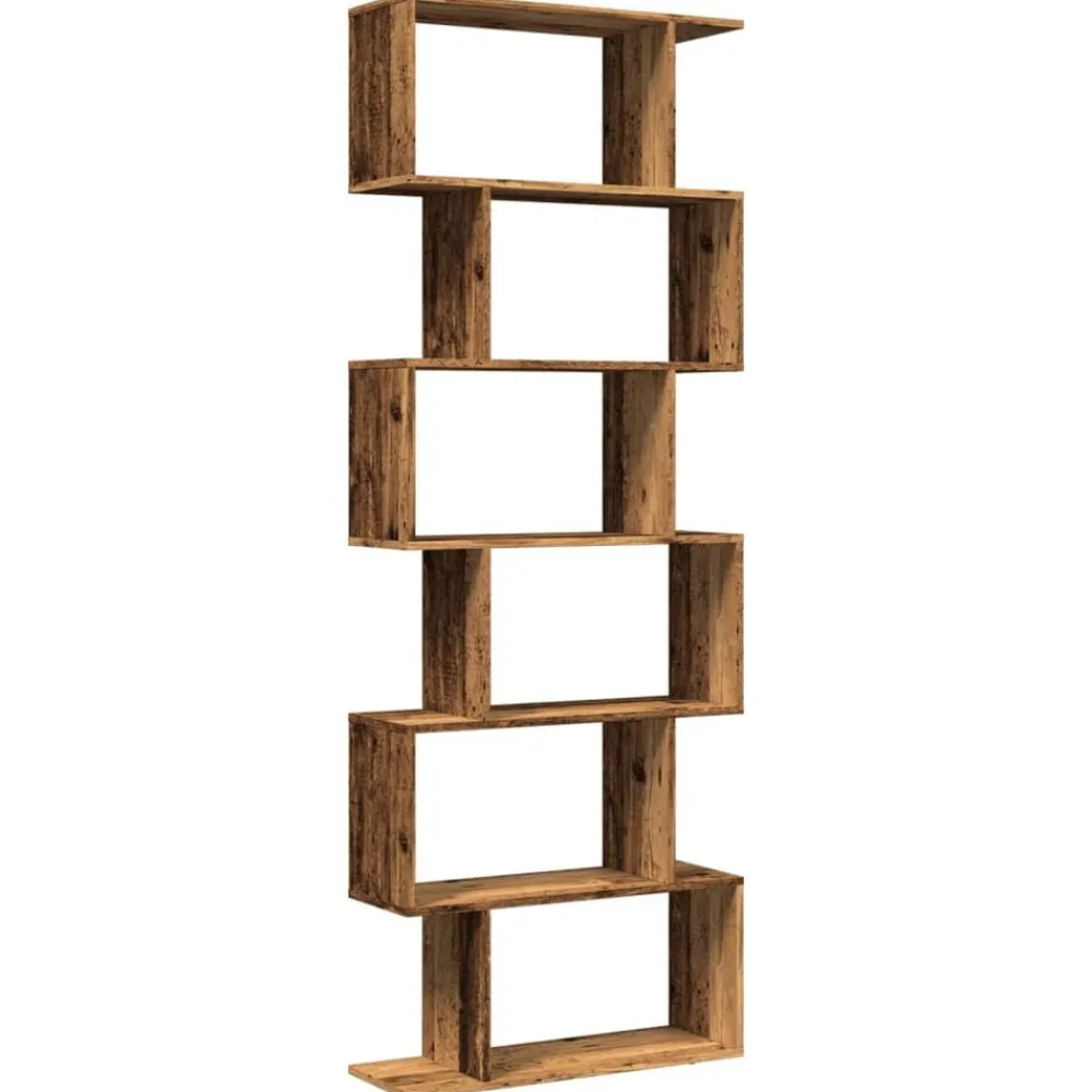 Boekenkasten & Wandplanken*vidaXL Kamerscherm / boekenkast 6-laags 70x24x193 cm hout Oud hout