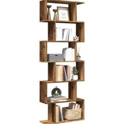 Boekenkasten & Wandplanken*vidaXL Kamerscherm / boekenkast 6-laags 70x24x193 cm hout Oud hout