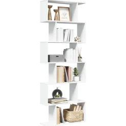 Kamerscherm / boekenkast 6-laags 70x24x193 cm bewerkt hout>vidaXL New