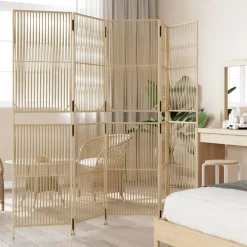 Kamerschermen*vidaXL Kamerscherm 5 panelen poly rattan Beige