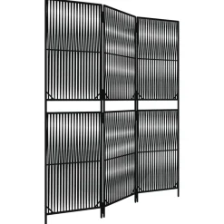 Kamerschermen*vidaXL Kamerscherm 3 panelen poly rattan Zwart