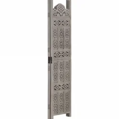 Kamerschermen*vidaXL Kamerscherm 3 panelen handgesneden 120x165 cm mangohout Grijs