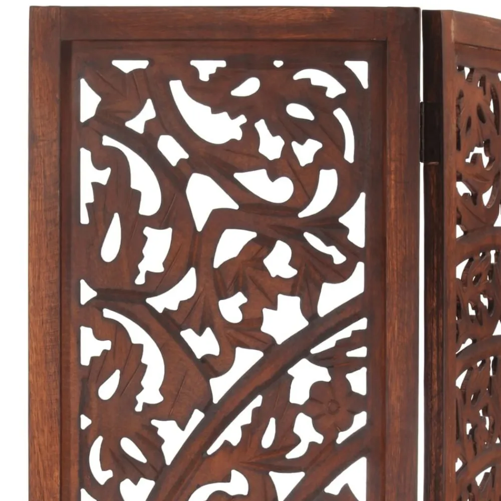 Kamerschermen*vidaXL Kamerscherm 3 panelen handgesneden 120x165 cm mangohout Bruin