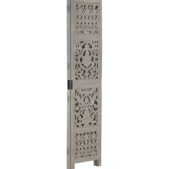 Kamerschermen*vidaXL Kamerscherm 3 panelen handgesneden 120x165 cm mangohout Grijs