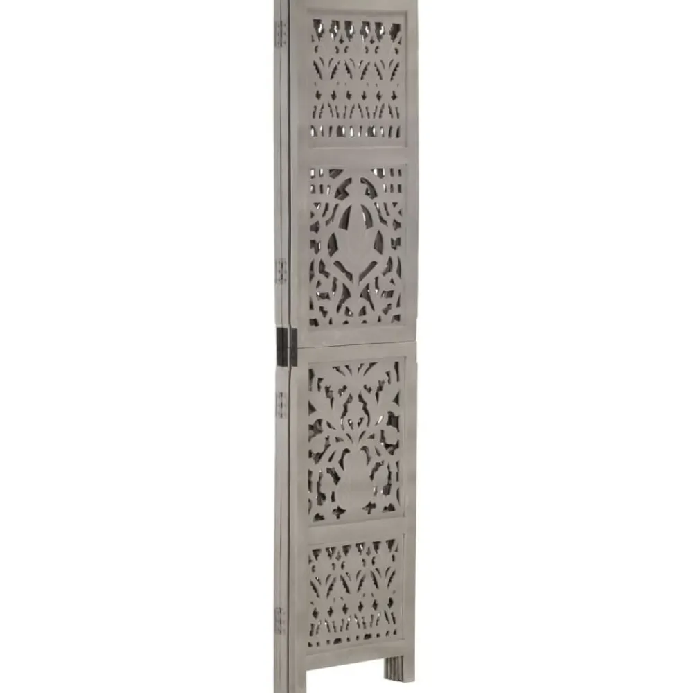 Kamerschermen*vidaXL Kamerscherm 3 panelen handgesneden 120x165 cm mangohout Grijs