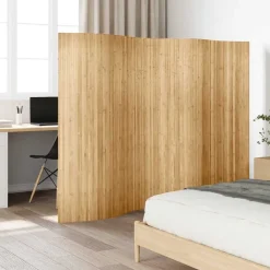 Kamerschermen*vidaXL Kamerscherm breedte 250 cm hoogte 165 cm bamboe natuurlijk Lichtbruin