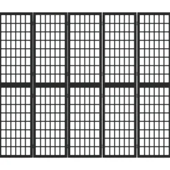 Kamerschermen*vidaXL Kamerscherm inklapbaar 5 panelen Japanse stijl 200x170 cm zwart