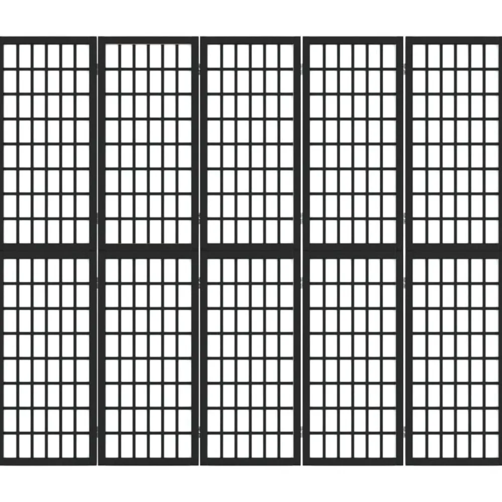 Kamerschermen*vidaXL Kamerscherm inklapbaar 5 panelen Japanse stijl 200x170 cm zwart