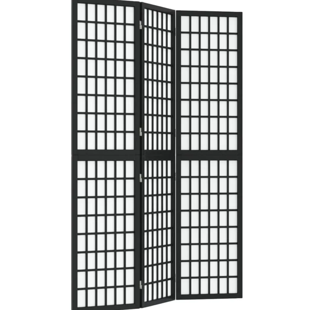 Kamerschermen*vidaXL Kamerscherm inklapbaar 3 panelen Japanse stijl 120x170 cm zwart