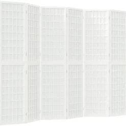 Kamerscherm inklapbaar 6 panelen Japanse stijl 240x170 cm wit>vidaXL Clearance