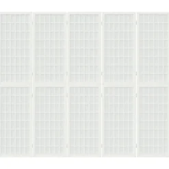 Kamerschermen*vidaXL Kamerscherm inklapbaar 5 panelen Japanse stijl 200x170 cm wit