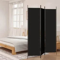Kamerschermen*vidaXL Kamerscherm met 3 panelen 150x200 cm stof Zwart