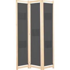 Kamerscherm met 3 panelen 120x170x4 cm stof grijs>vidaXL Outlet