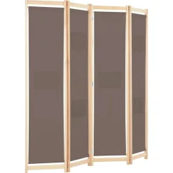 Kamerscherm met 4 panelen 160x170x4 cm stof bruin><noscript><img width=