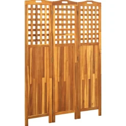 Kamerscherm met 3 panelen 121x2x170 cm massief acaciahout>vidaXL