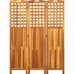 Kamerscherm met 3 panelen 121x2x170 cm massief acaciahout>vidaXL