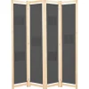 Kamerscherm met 4 panelen 160x170x4 cm stof grijs>vidaXL Clearance