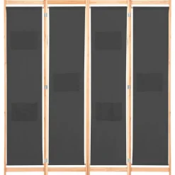 Kamerscherm met 4 panelen 160x170x4 cm stof grijs>vidaXL Clearance