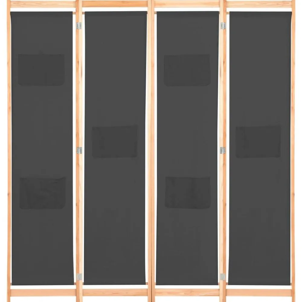 Kamerscherm met 4 panelen 160x170x4 cm stof grijs>vidaXL Clearance