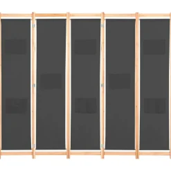 Kamerscherm met 5 panelen 200x170x4 cm stof grijs>vidaXL Hot