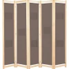 Kamerschermen*vidaXL Kamerscherm met 5 panelen 200x170x4 cm stof bruin