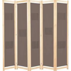 Kamerschermen*vidaXL Kamerscherm met 5 panelen 200x170x4 cm stof bruin
