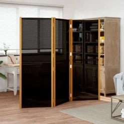 Kamerschermen*vidaXL Kamerscherm met 3 panelen 210x180 cm Zwart