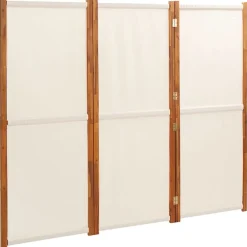 Kamerschermen*vidaXL Kamerscherm met 3 panelen 210x180 cm crèmewit Cr&egrave;mewit