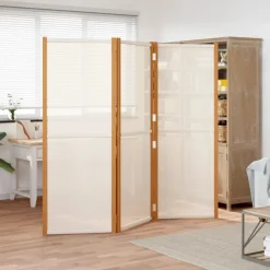 Kamerschermen*vidaXL Kamerscherm met 3 panelen 210x180 cm crèmewit Cr&egrave;mewit