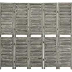 Kamerschermen*vidaXL Kamerscherm met 5 panelen 179x166 cm massief hout grijs