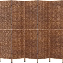 Kamerschermen*vidaXL Kamerscherm met 5 panelen 205x180 cm waterhyacint bruin