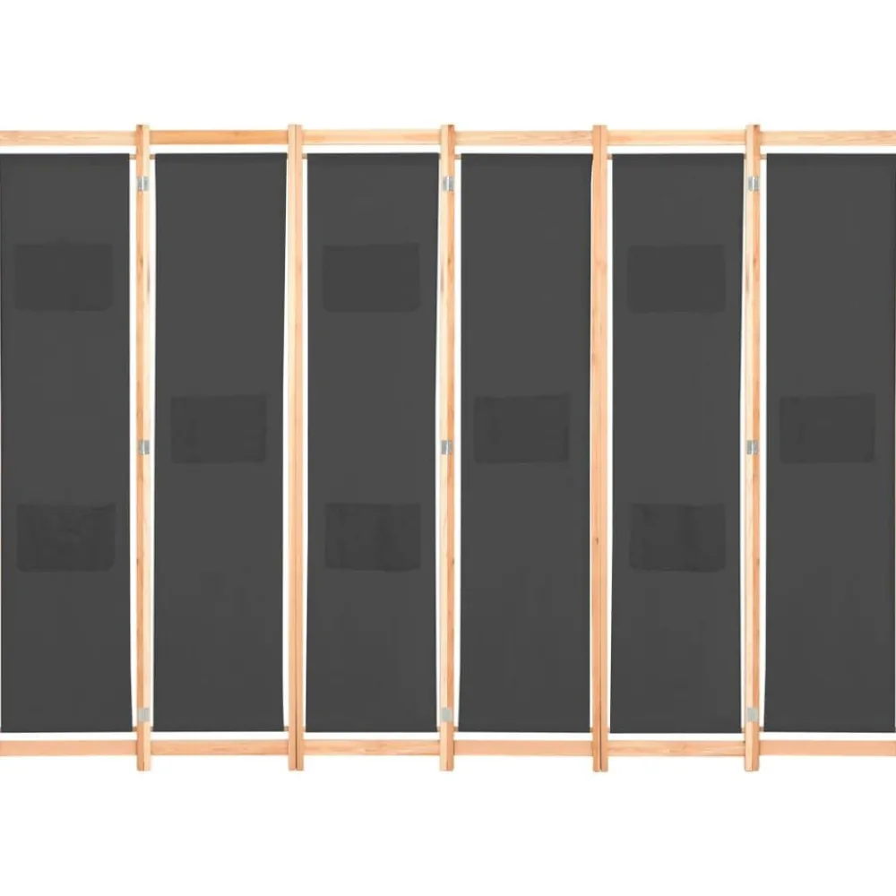 Kamerscherm met 6 panelen 240x170x4 cm stof grijs>vidaXL Best