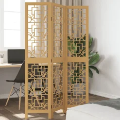 Kamerscherm met 3 panelen massief paulowniahout bruin>vidaXL Best