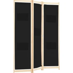 Kamerscherm met 3 panelen 120x170x4 cm stof zwart><noscript><img width=
