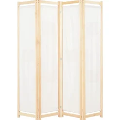 Kamerschermen*vidaXL Kamerscherm met 4 panelen 160x170x4 cm stof crème