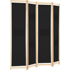 Kamerschermen*vidaXL Kamerscherm met 4 panelen 160x170x4 cm stof zwart